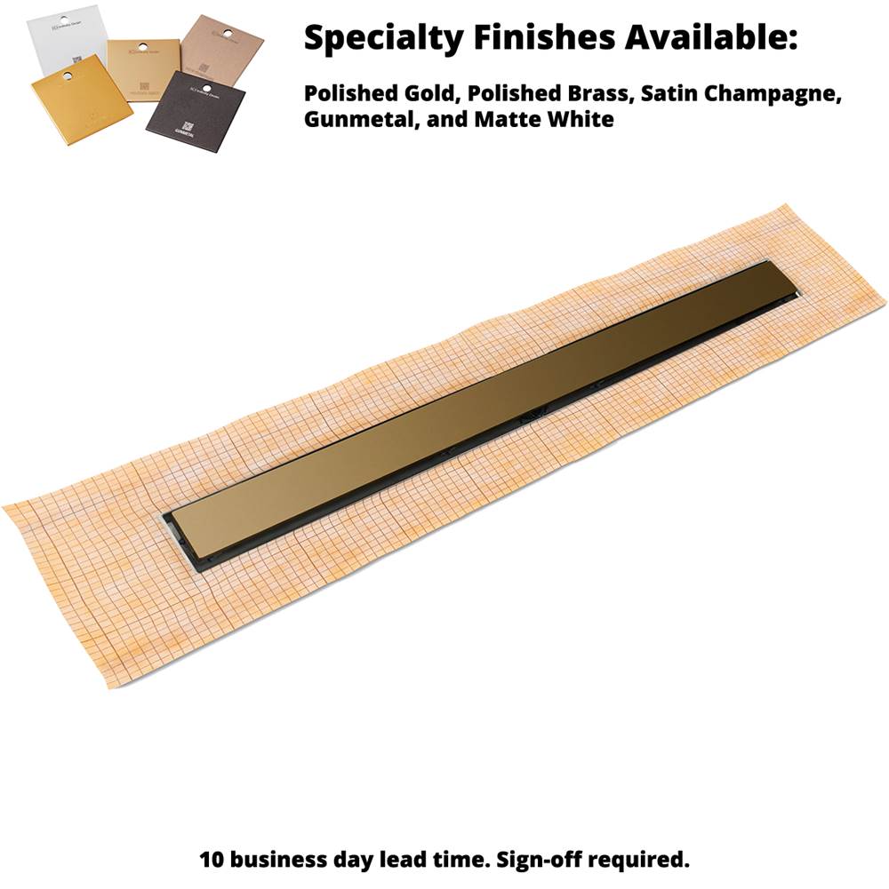 Infinity Drain 42'' FCS Series Complete Kit with 2 1/2'' Solid Grate in Satin Bronze