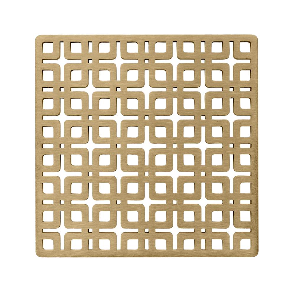 Infinity Drain 5'' x 5'' Link Pattern Decorative Plate for K 5, KD 5, KDB 5 in Satin Bronze