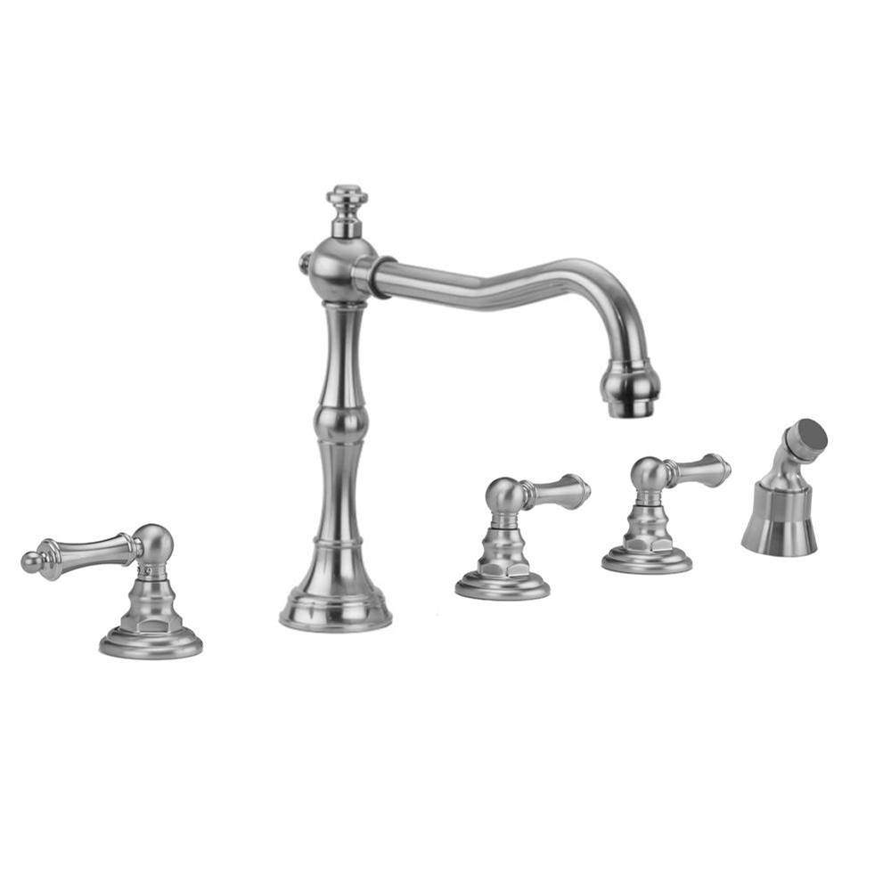 Jaclo Roaring 20's Roman Tub Set with Ball Lever Handles and Angled Handshower