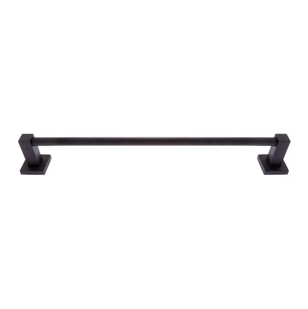JVJ Hardware Milan Series Matte Black Finish 18'' Towel Bar Set, Composition Zinc & Stainless Steel