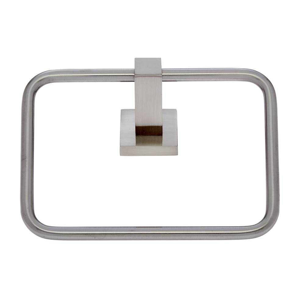JVJ Hardware Milan Series Satin Nickel Finish Squared Towel Ring, Composition Zinc & Stainless Steel