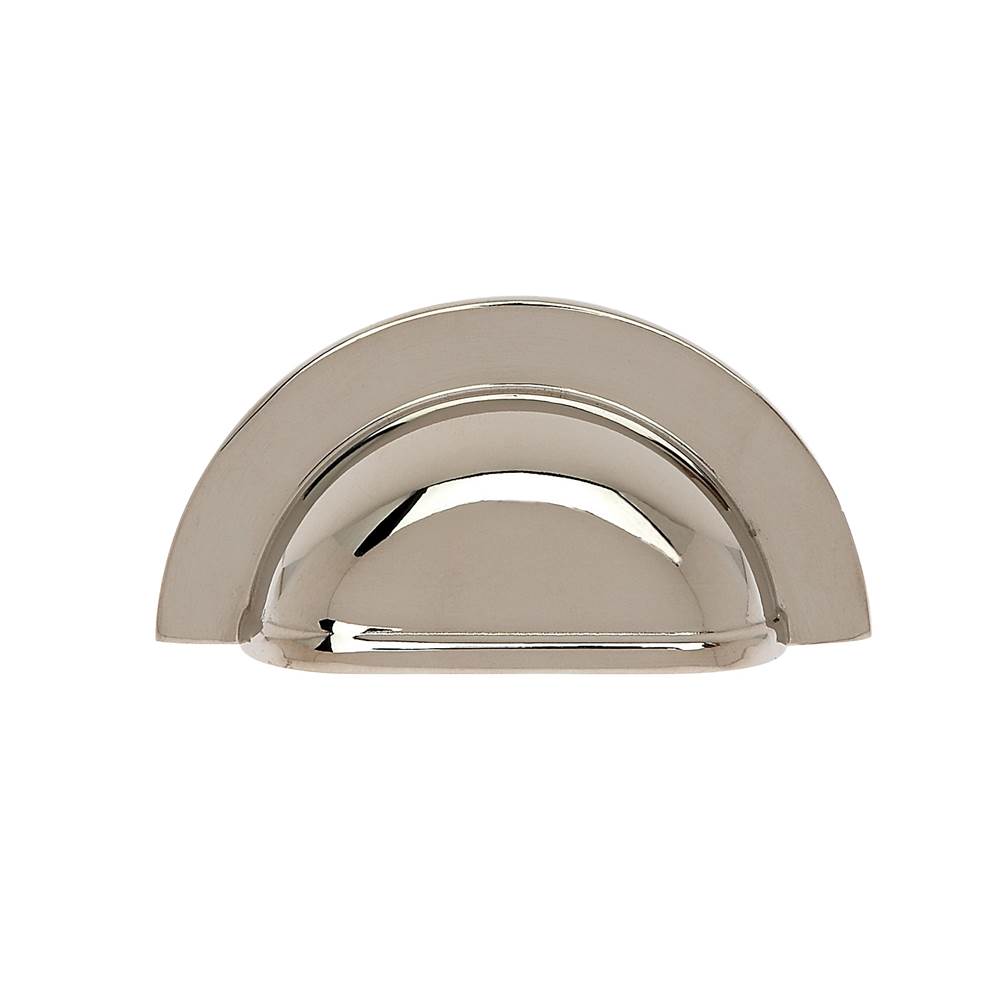 JVJ Hardware Classic Collection Polished Nickel Finish 3'' c/c Smooth Cup Pull, Composition Solid Brass