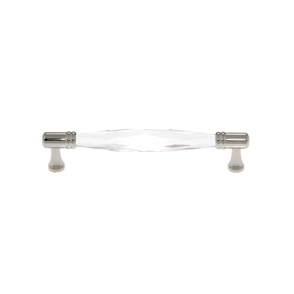 JVJ Hardware Pure Elegance Collection Polished Nickel Finish 128 mm c/c Faceted 31 percent Leaded Crystal Pull, Composition Leaded Crystal and Solid Brass