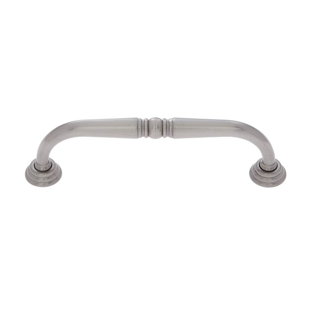 JVJ Hardware Colonial Collection Satin Nickel Finish 96 mm c/c Colonial Pull with Rosettes, Composition Zamac