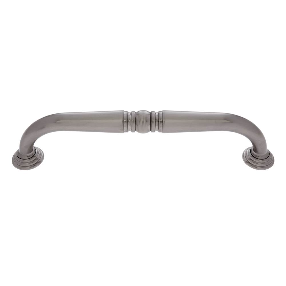 JVJ Hardware Colonial Collection Satin Nickel Finish 12'' c/c  Colonial Refrigerator  Pull with Rosettes, Composition Zamac