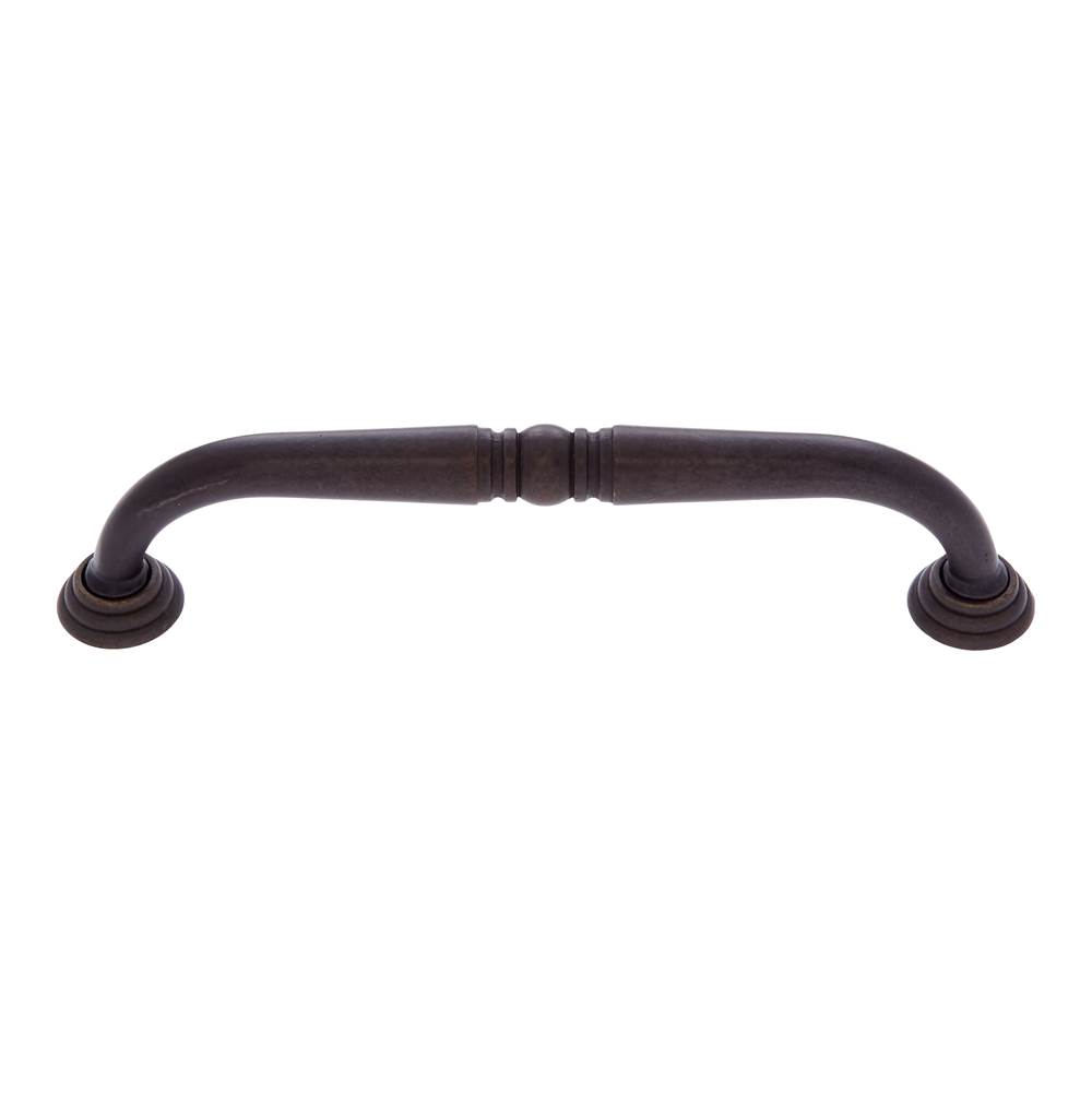 JVJ Hardware Colonial Collection Oil Rubbed Bronze Finish 6'' c/c Colonial Refrigerator  Pull with Rosettes, Composition Zamac