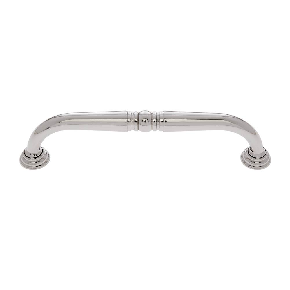 JVJ Hardware Colonial Collection Polished Nickel Finish 8'' c/c Colonial Refrigerator Pull with Rosettes, Composition Zamac
