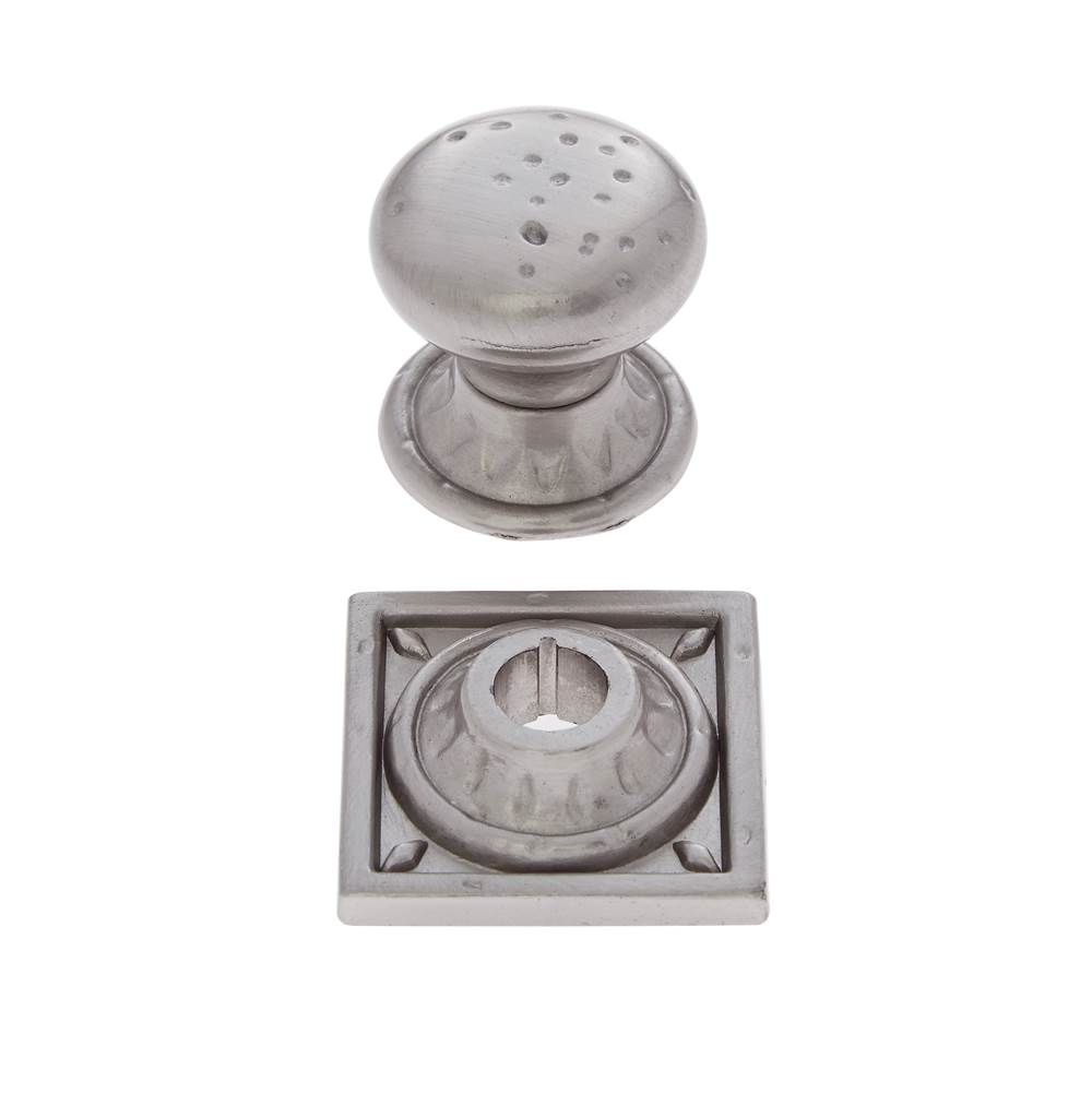 JVJ Hardware Pompeii Collection Satin Nickel Finish 1-3/8'' Pitted Mushroom Knob with Round and Square Back Plates, Composition Zamac