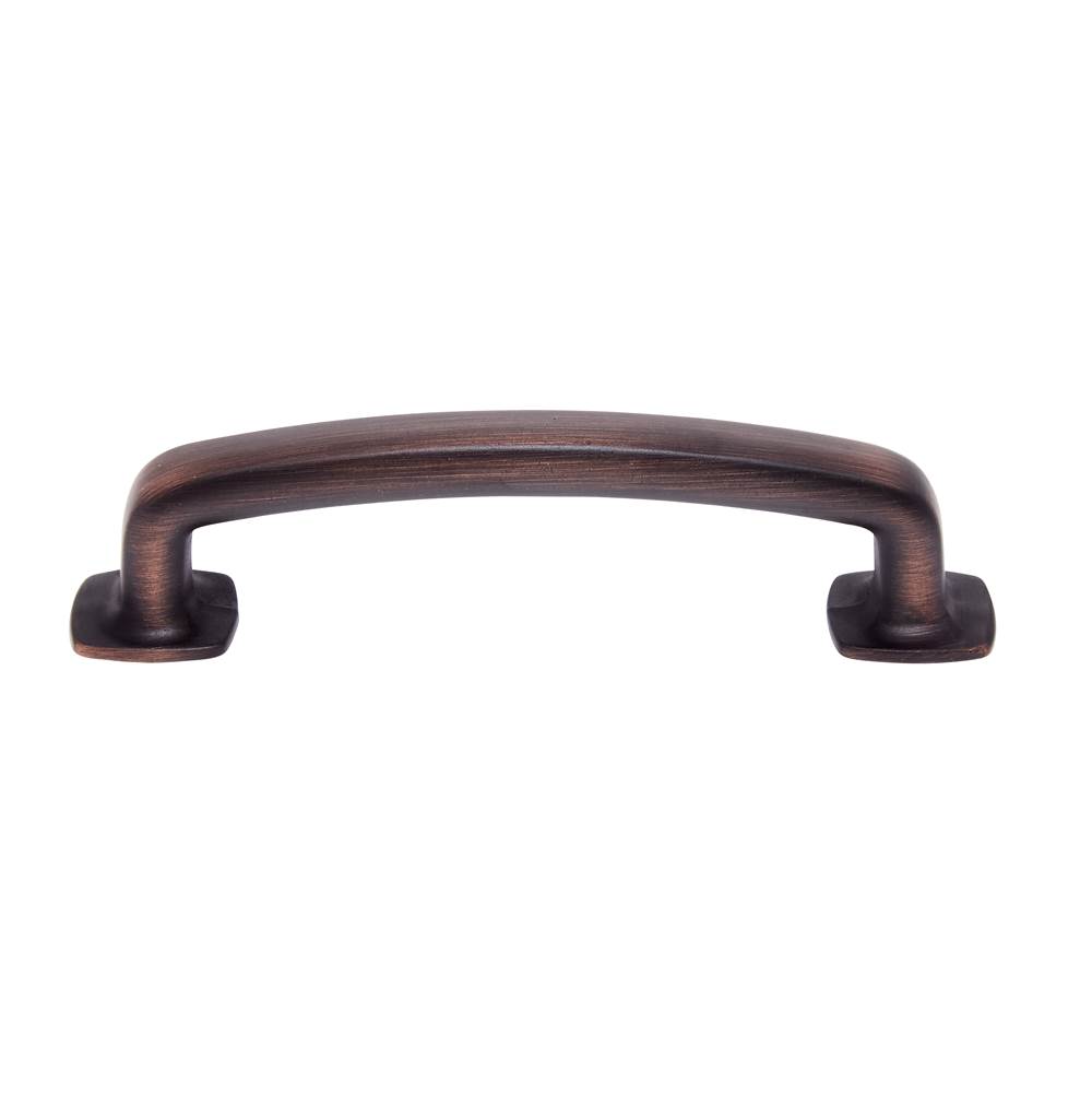 JVJ Hardware Newport Collection Old World Bronze 96 mm c/c Traditional Pull with Square Feet Composition Zamac