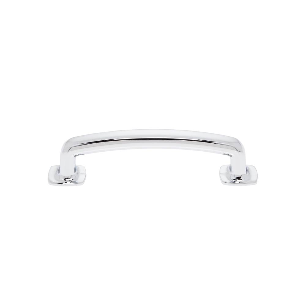 JVJ Hardware Newport Collection Polished Chrome 96 mm c/c Traditional Pull with Square Feet, Composition Zamac