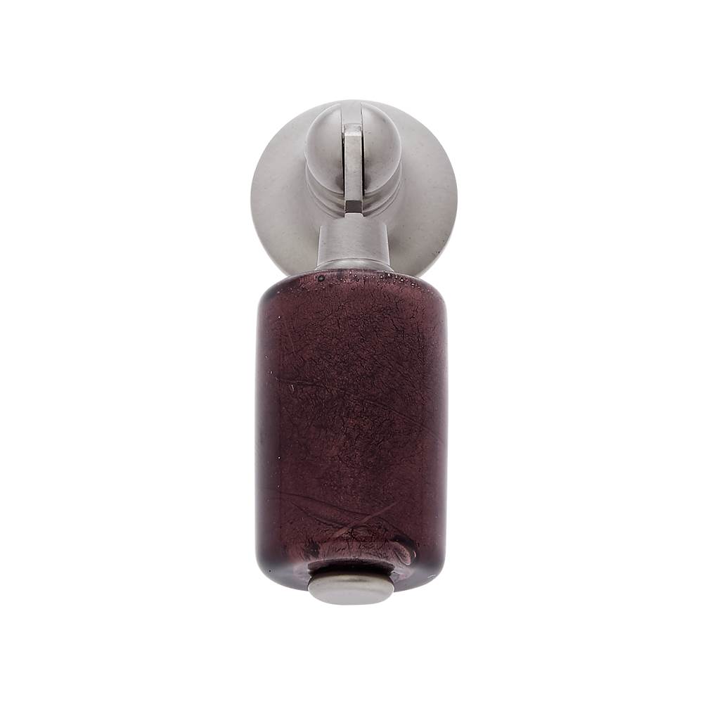 JVJ Hardware Murano Collection Satin Nickel Finish 30 mm Purple Pendant Drop Pull, Composition Glass and Solid Brass