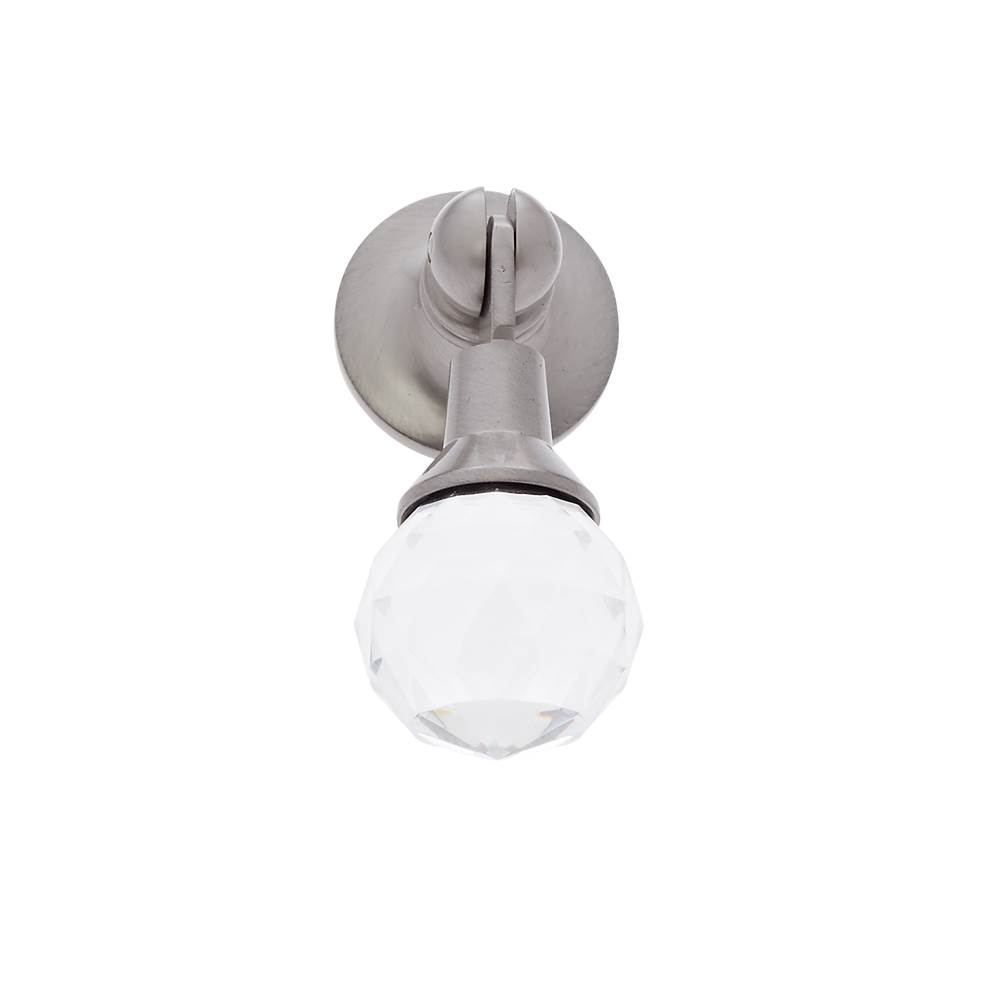 JVJ Hardware Pure Elegance Collection Satin Nickel Finish 31 percent Leaded Crystal 2'' Old European Cut Pendant Pull, Composition Leaded Crystal and Solid Brass