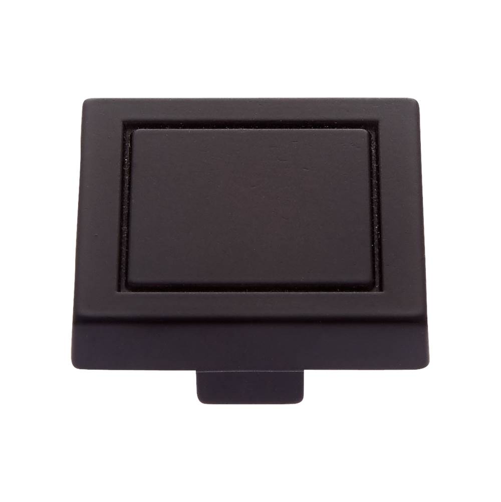 JVJ Hardware Minimalista Collection Matte Black Finish 32 mm Square Knob, Composition Zamac