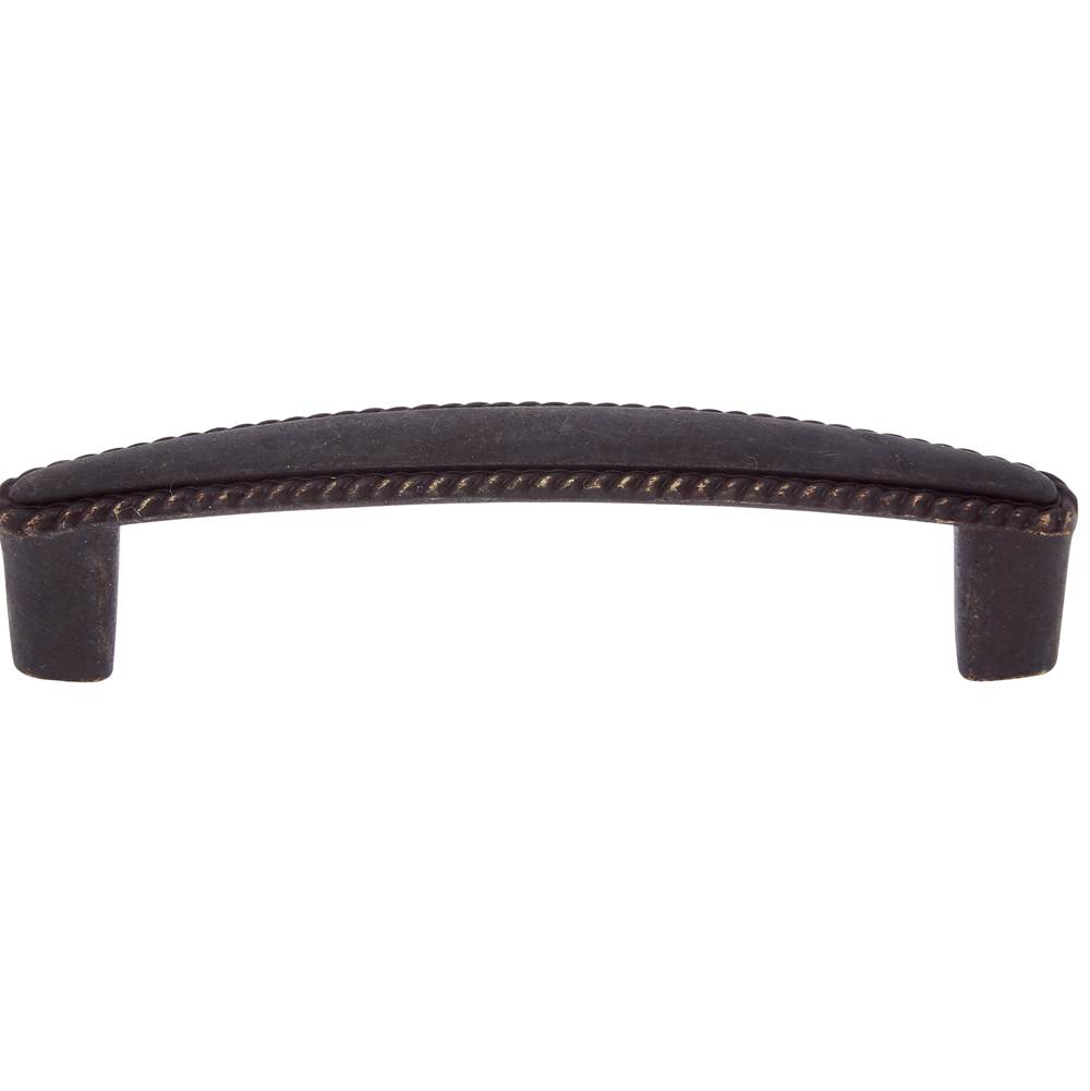 JVJ Hardware Lone Star Collection Rust Finish 96 mm c/c (4-3/4'' OA) Roped Pull, Composition Zamac