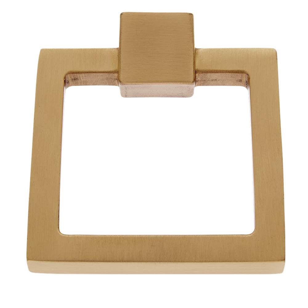 JVJ Hardware Sterling Collection Satin Brass Finish 80 mm Square Ring Pull, Composition Brass