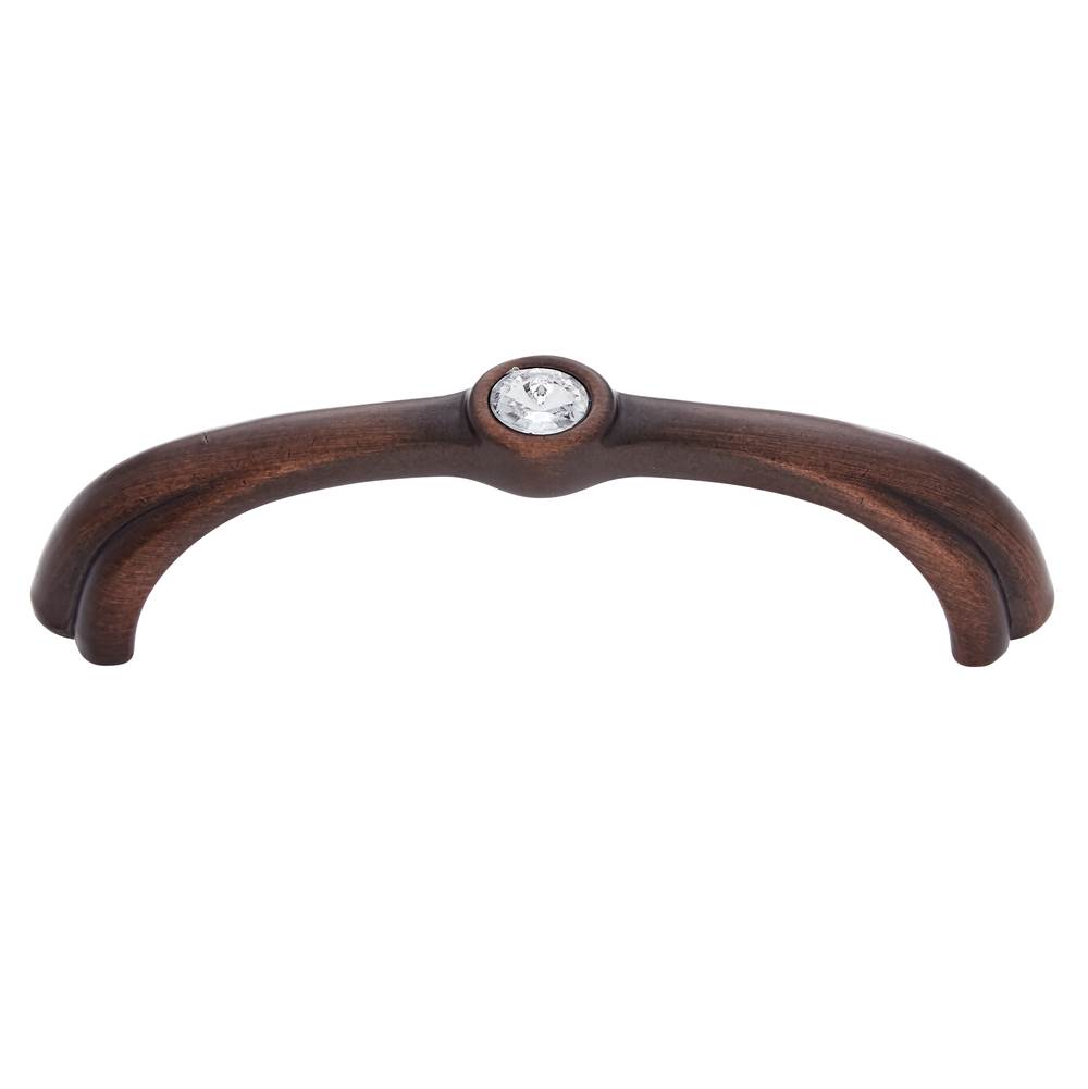 JVJ Hardware Classic Collection Old World Bronze Finish 96 mm c/c Pull with Acrylic Inset, Composition Zamac