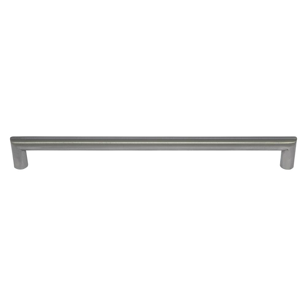 JVJ Hardware Palermo II Collection Stainless Steel Finish 12'' (304.8mm) c/c Rounded Thick Bar Pull w/ Posts At End, Composition Stainless Steel (15 mm diameter)