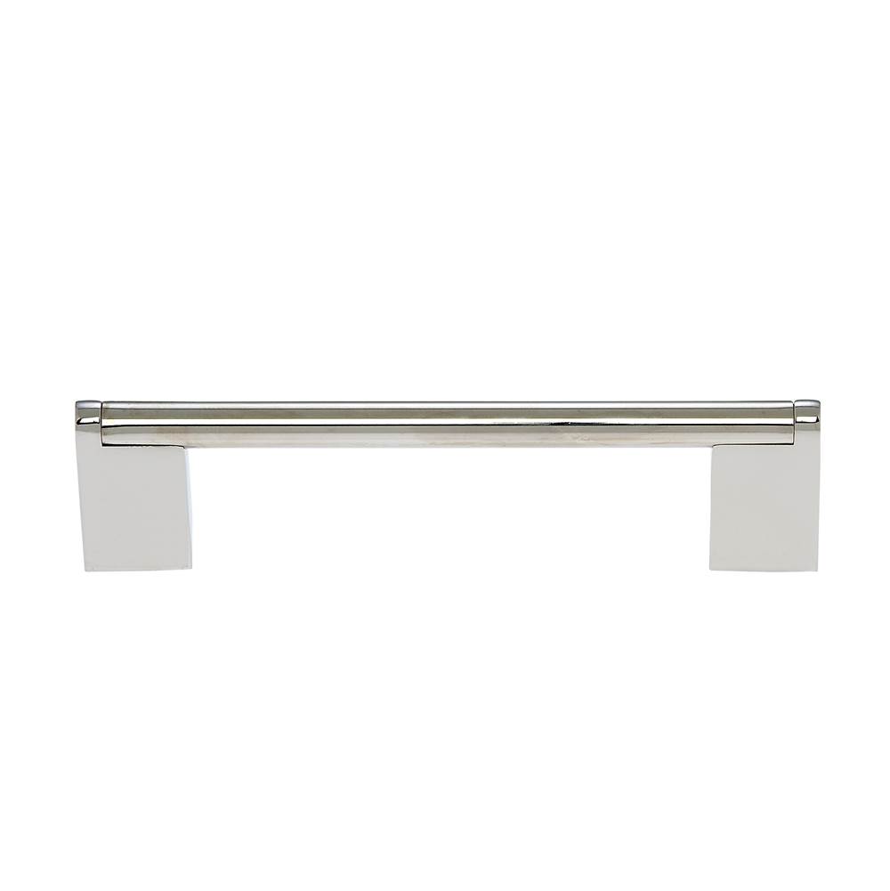 JVJ Hardware Aster Collection Polished Nickel Finish 128 mm c/c Rounded Three Piece Modern Pull, Composition Zamac/Steel