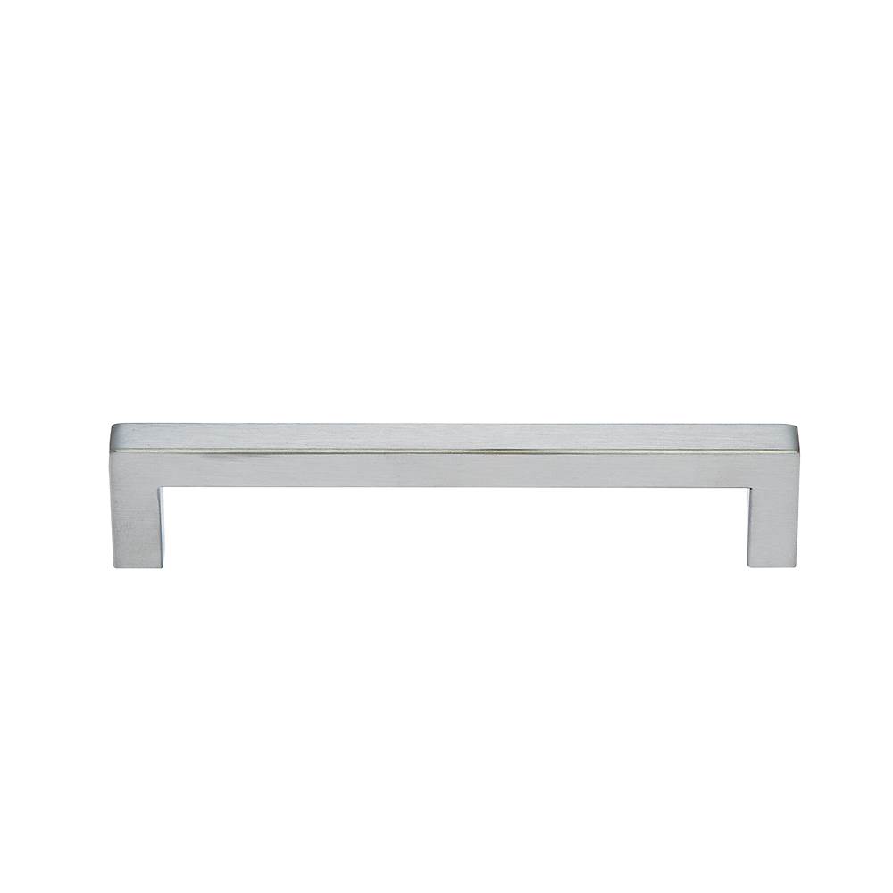 JVJ Hardware Palermo II Collection Stainless Steel Finish 128 mm c/c (139mm OA) Squared Thin Pull with Posts at End, Composition Stainless Steel (H 35 mm)