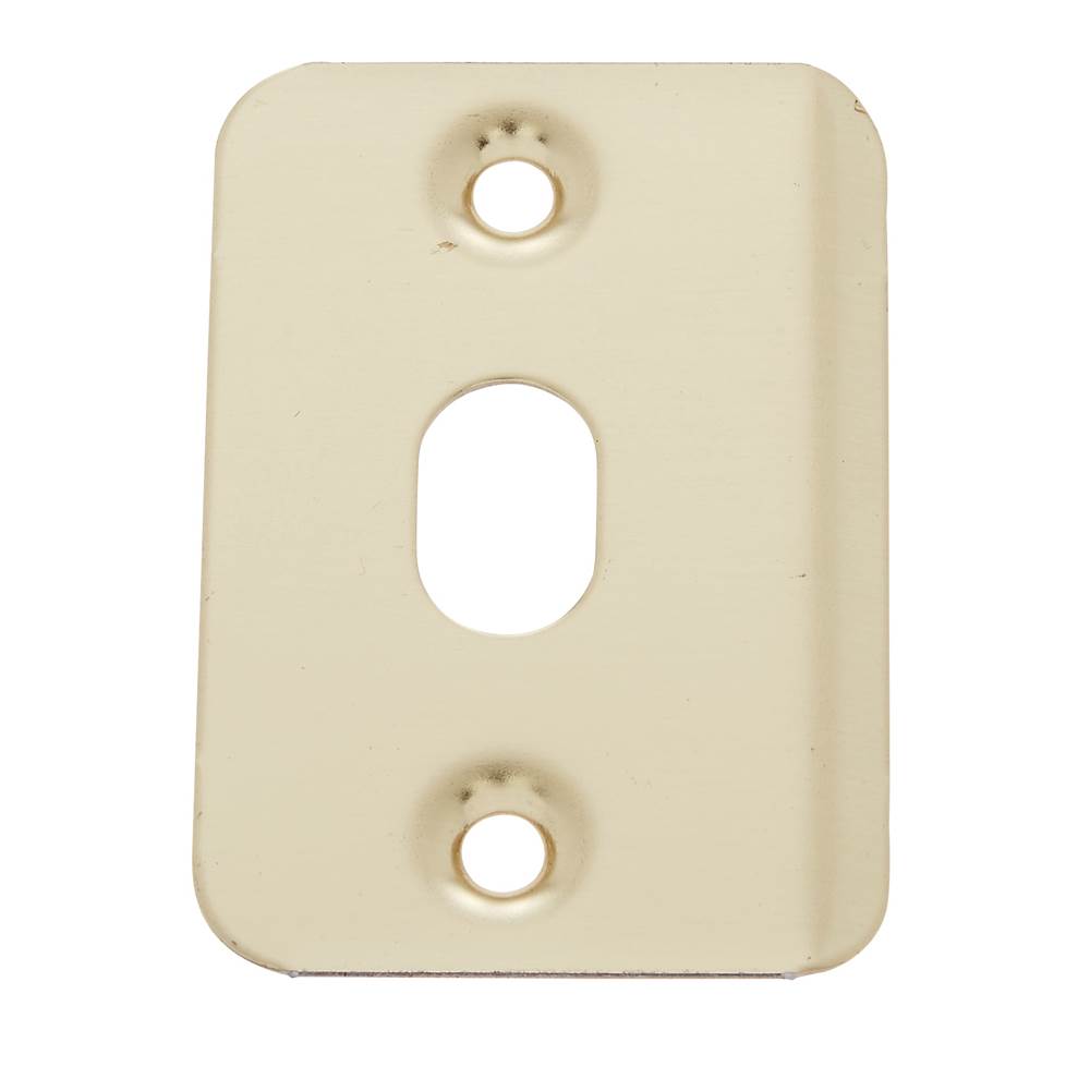 JVJ Hardware Polished Brass Finish 1-3/16'' X 2-1/4'' Strike Plate w/Hole (Bulk 1,000/Box), Composition Steel (Patent Pending)