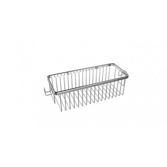Kartners Bath & Shower Baskets - Single Wire Basket with Hooks-Unlacquered Brass