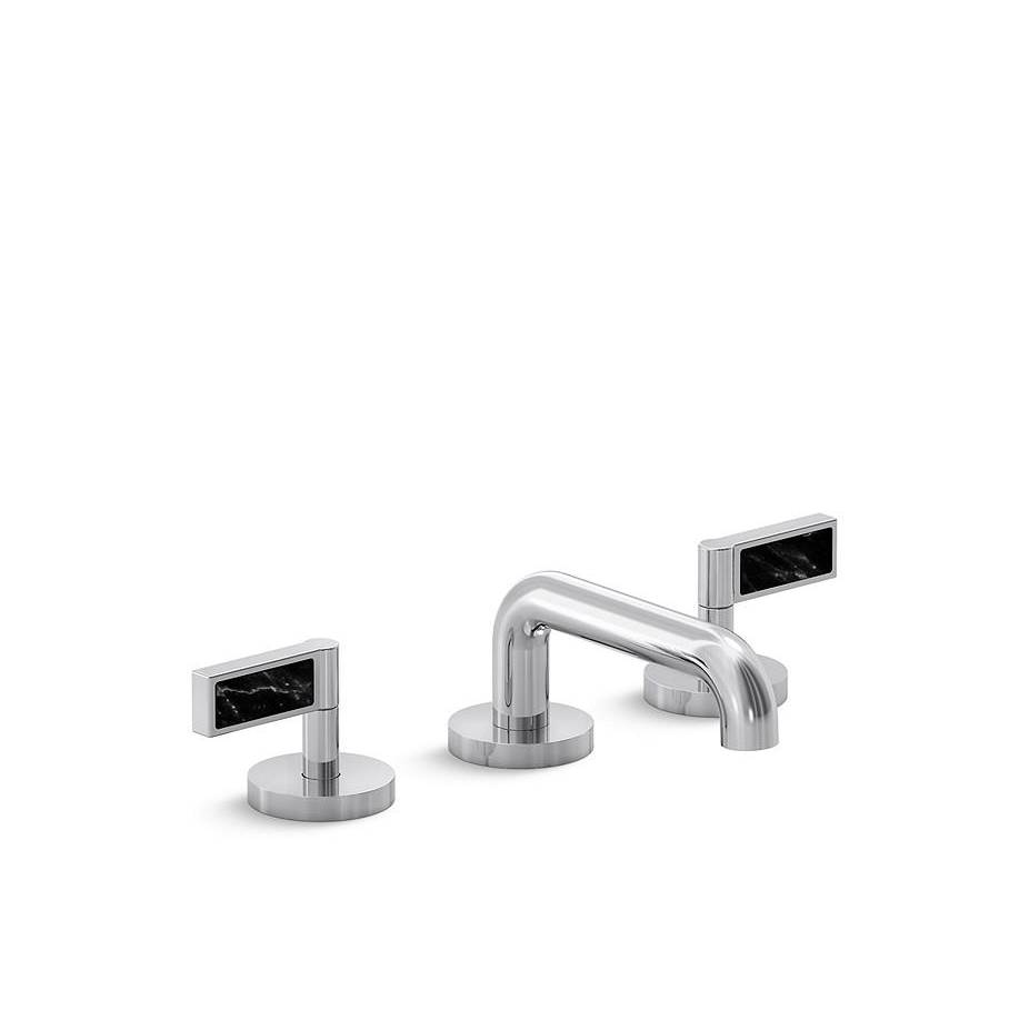 Kallista One™ Decorative Sink Faucet, Lever Handles, Nero Marquina Stone Inserts