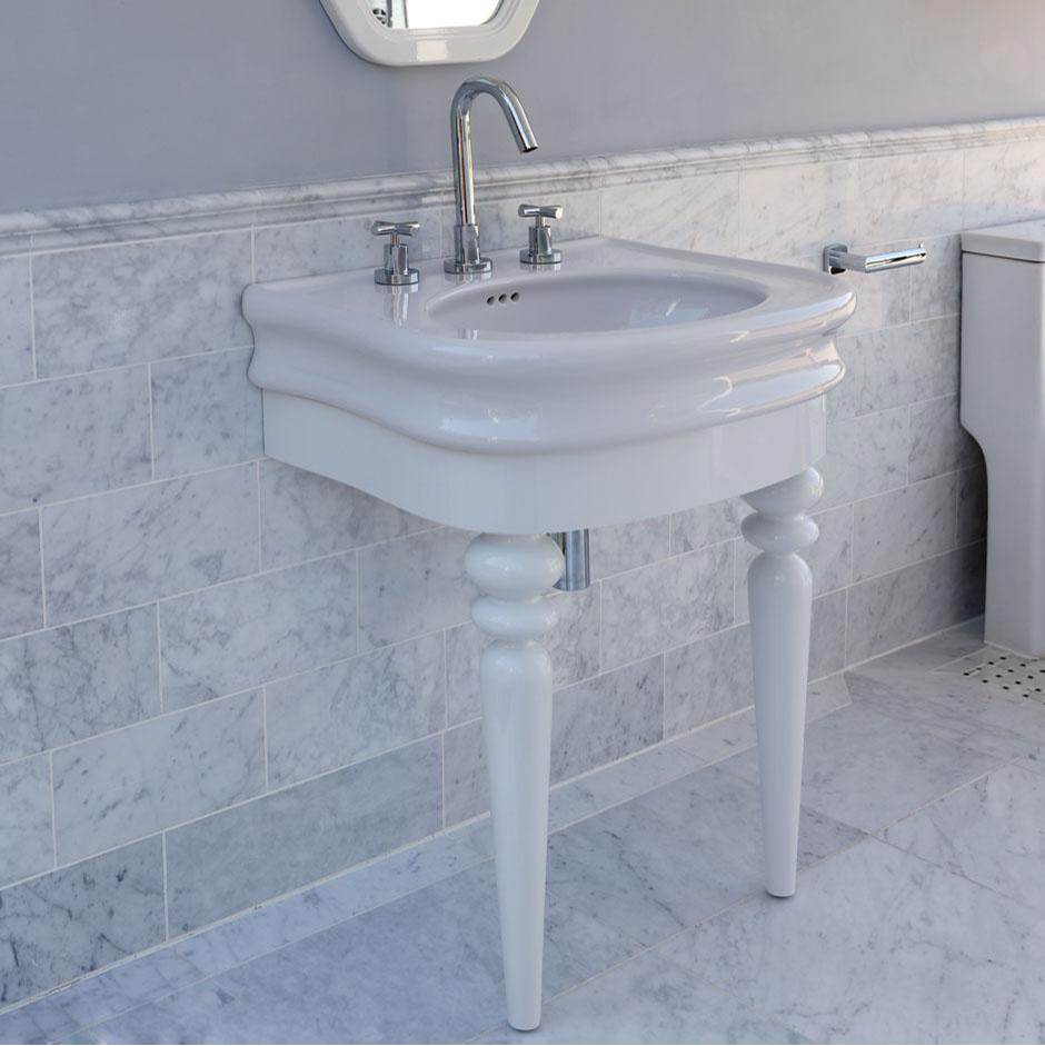 Lacava Floor-standing console with turn legs stand for Bathroom Sink H251. To be attached to the back wall. W: 24 1/2'', D: 19 1/2'', H: 28 1/2''.