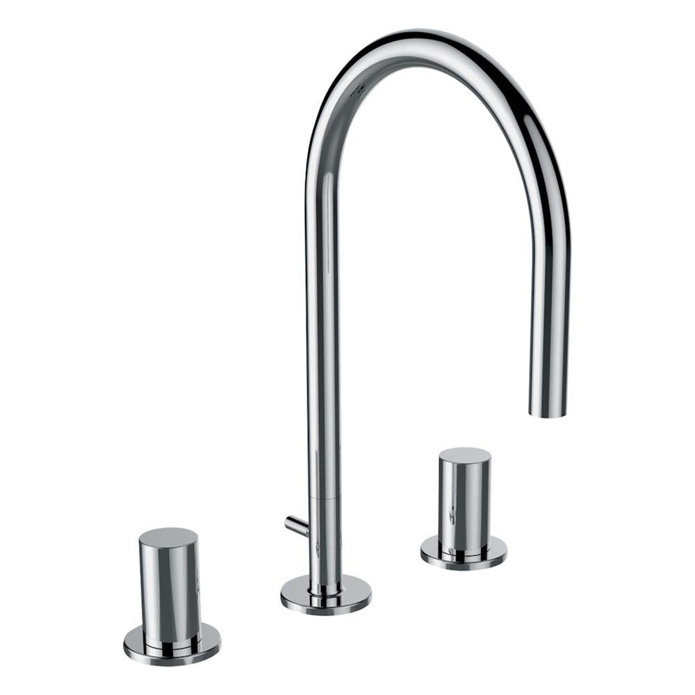 Laufen 3-hole basin mixer, projection 6-/1/2'', swivel spout, with pop-up waste lever, with pop-up waste