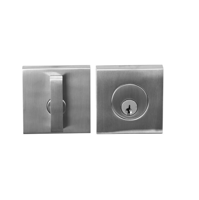 Linnea Square Deadbolt Single Cylinder, Polished Stainless Steel