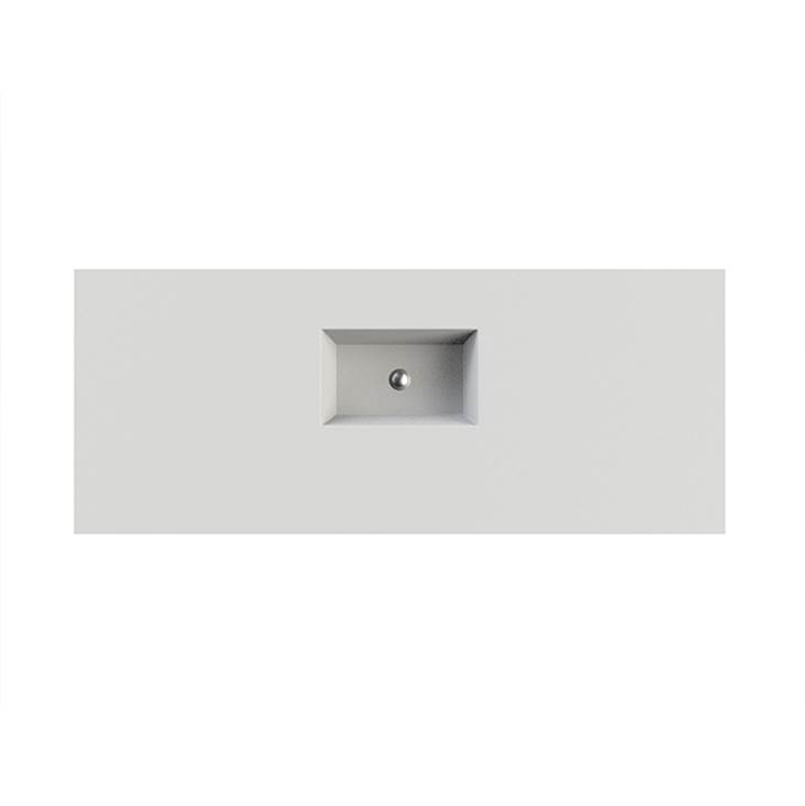 MTI Baths Petra 9 Sculpturestone Counter Sink Double Bowl Up To 68'' - Gloss Biscuit