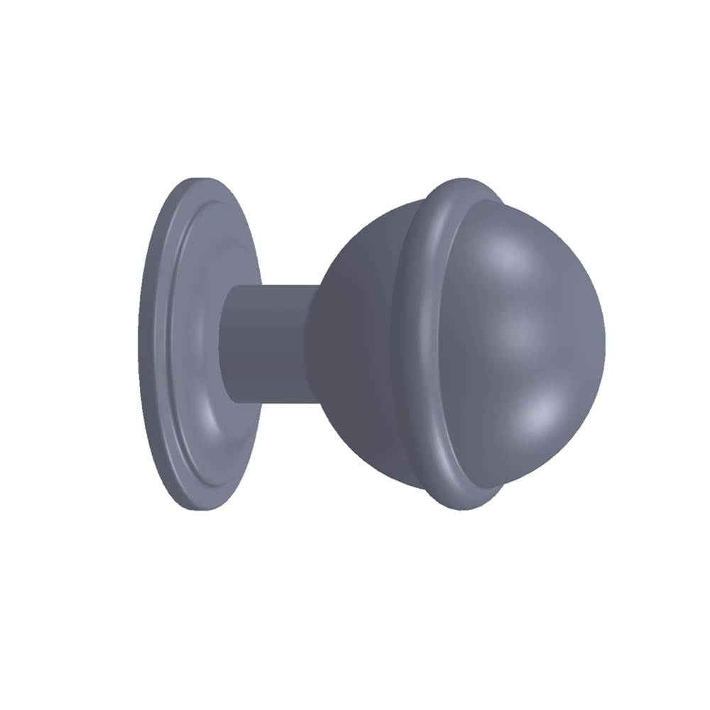 Myoh Rocher Knob with Round Back Plate in Hammered over Polished Nickel