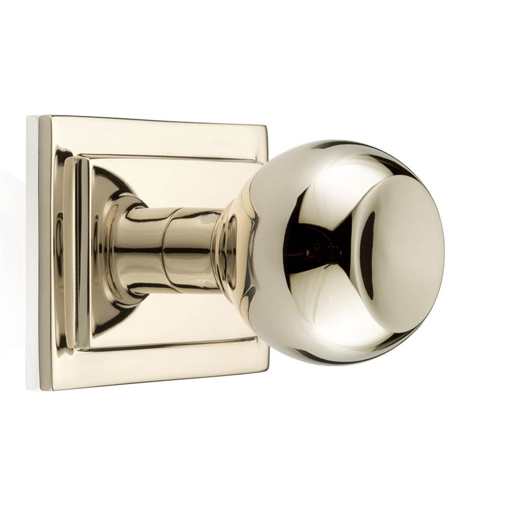 Myoh Balley Knob with Rectangular Back Plate in Polished Nickel
