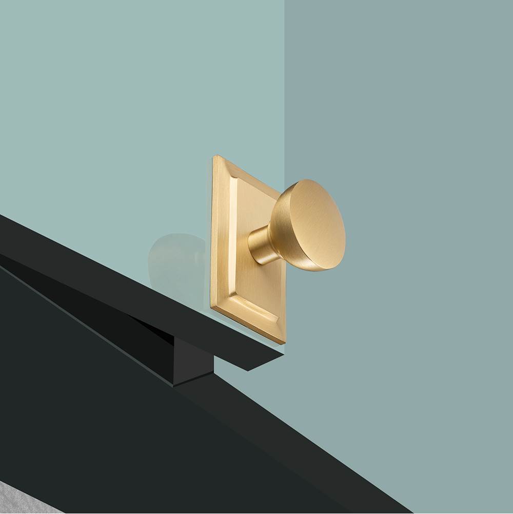 Myoh Sula Knob With Rectangular Back Plate in Aged Brass