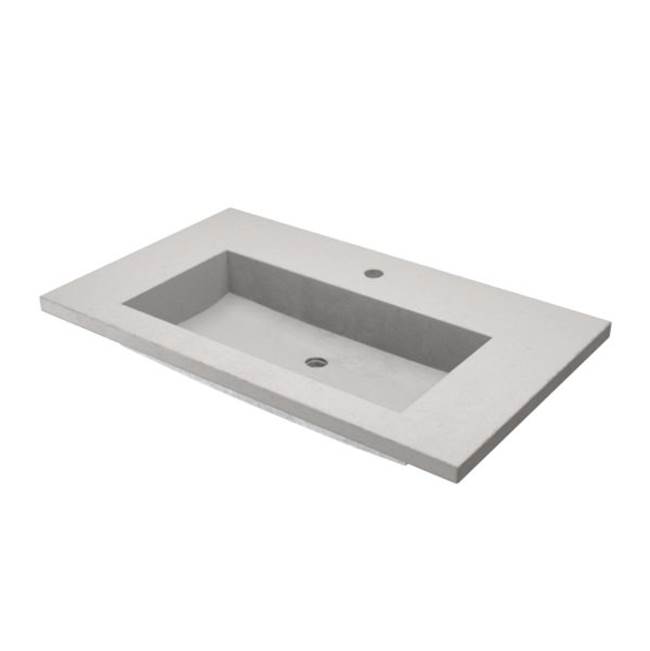 Native Trails 36'' Capistrano Vanity Top with Integral Trough in Ash - Single Faucet Cutout
