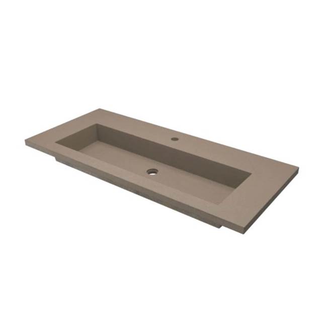 Native Trails 48'' Capistrano Vanity Top with Integral Trough in Earh - Single Faucet Cutout