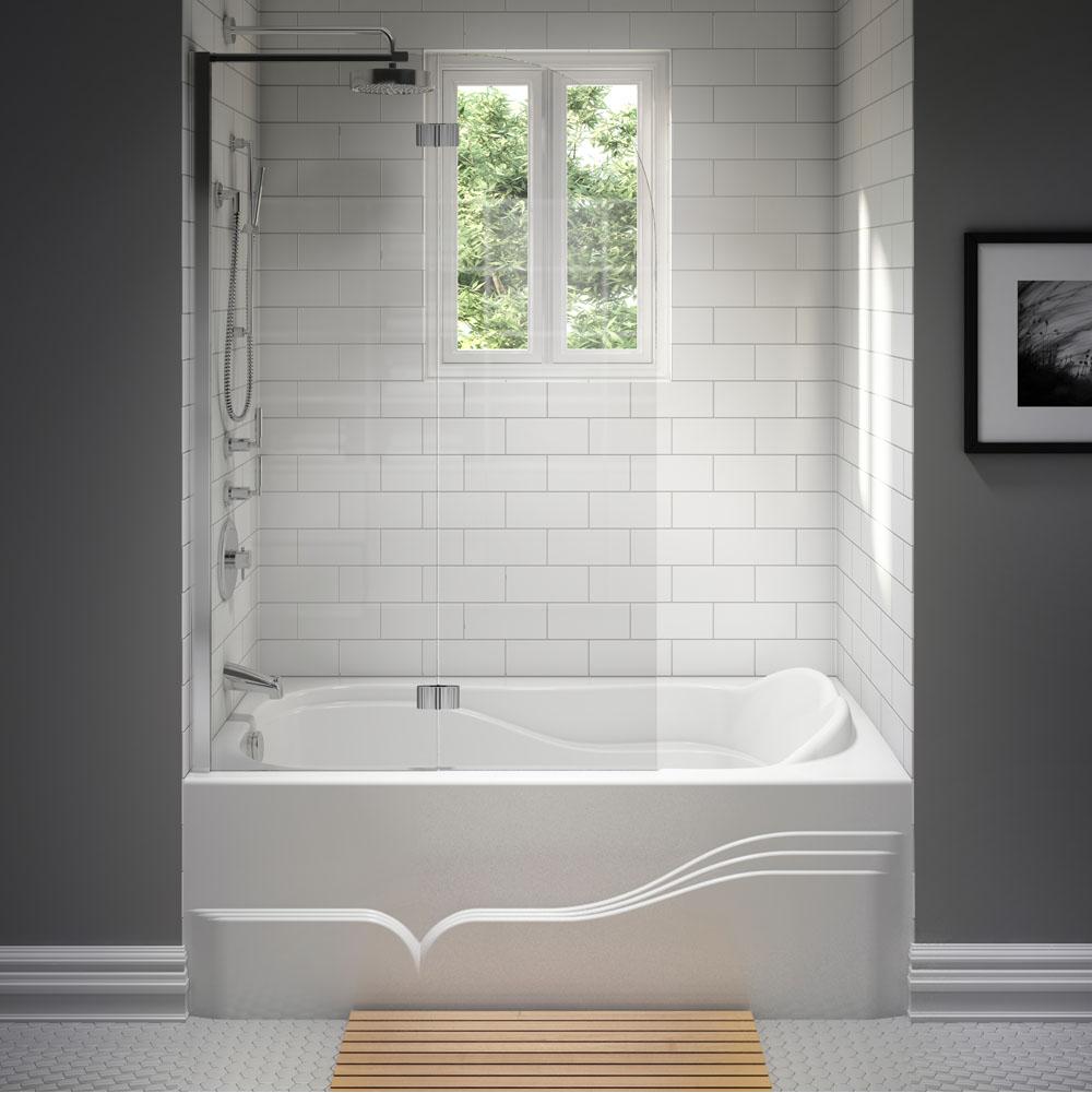 Neptune DAPHNE bathtub 32x60 with Tiling Flange and Skirt, Right drain, Mass-Air/Activ-Air, Biscuit