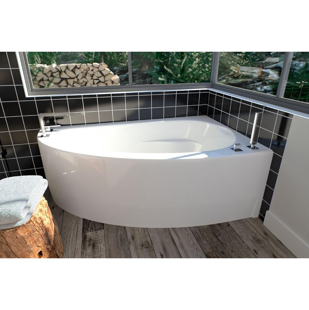 Neptune WIND bathtub 36x60 with Tiling Flange and Skirt, Left drain, Activ-Air, Black