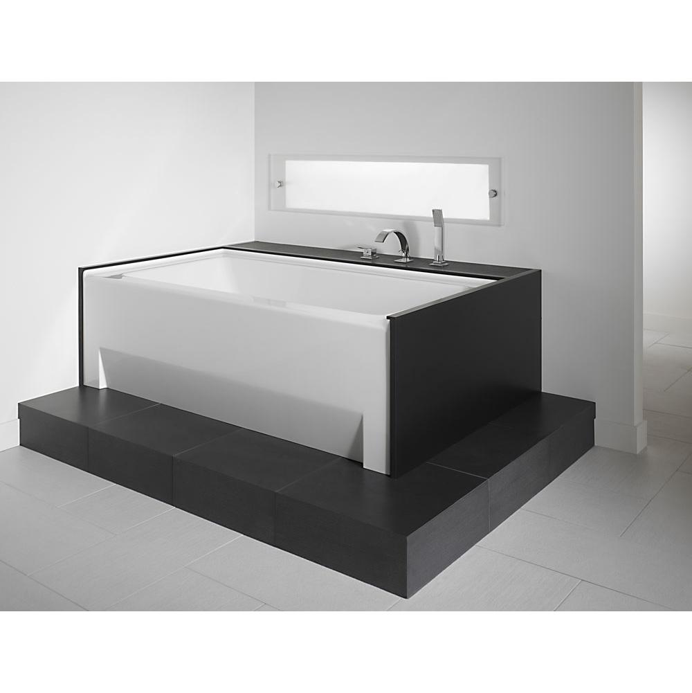 Neptune ZORA bathtub 32x60 with Tiling Flange and Skirt, Right drain, Mass-Air, Biscuit