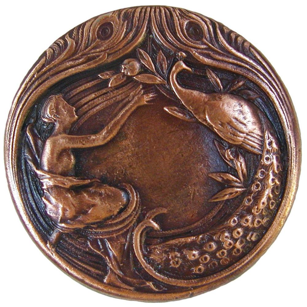 Notting Hill Peacock Lady Knob Antique Copper