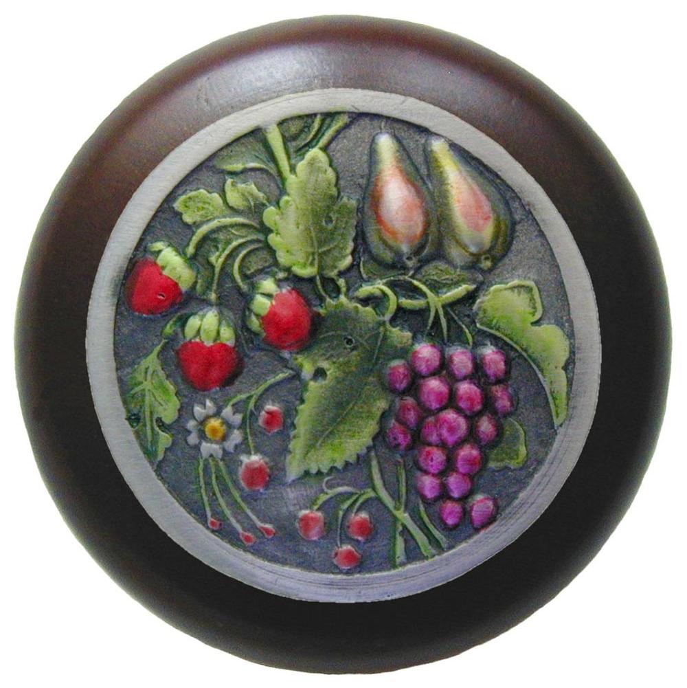 Notting Hill Tuscan Bounty Wood Knob in Hand-tinted Antique Pewter/Dark Walnut wood finish