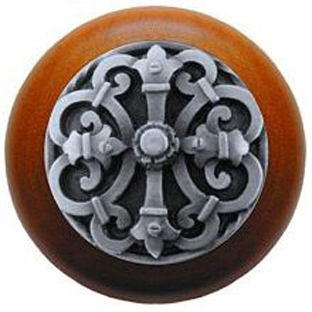 Notting Hill Chateau Wood Knob in Antique Pewter/Cherry wood finish