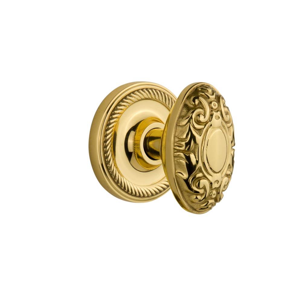 Nostalgic Warehouse Nostalgic Warehouse Rope Rosette Interior Mortise Victorian Door Knob in Polished Brass