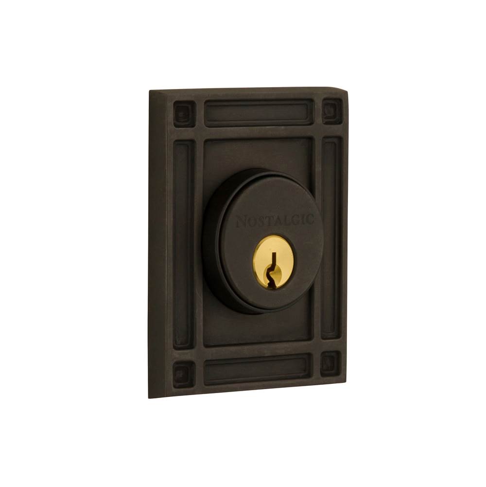 Nostalgic Warehouse Nostalgic Warehouse Mission Plate Double Cylinder Deadbolt in Oil-Rubbed Bronze