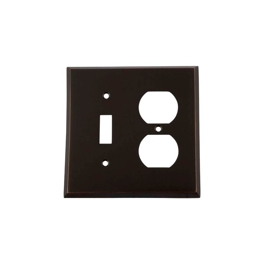 Nostalgic Warehouse Nostalgic Warehouse New York Switch Plate with Toggle and Outlet in Timeless Bronze