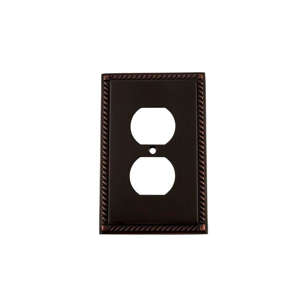 Nostalgic Warehouse Nostalgic Warehouse Rope Switch Plate with Outlet in Timeless Bronze