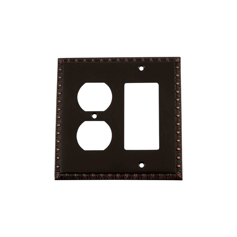 Nostalgic Warehouse Nostalgic Warehouse Egg & Dart Switch Plate with Rocker and Outlet in Timeless Bronze