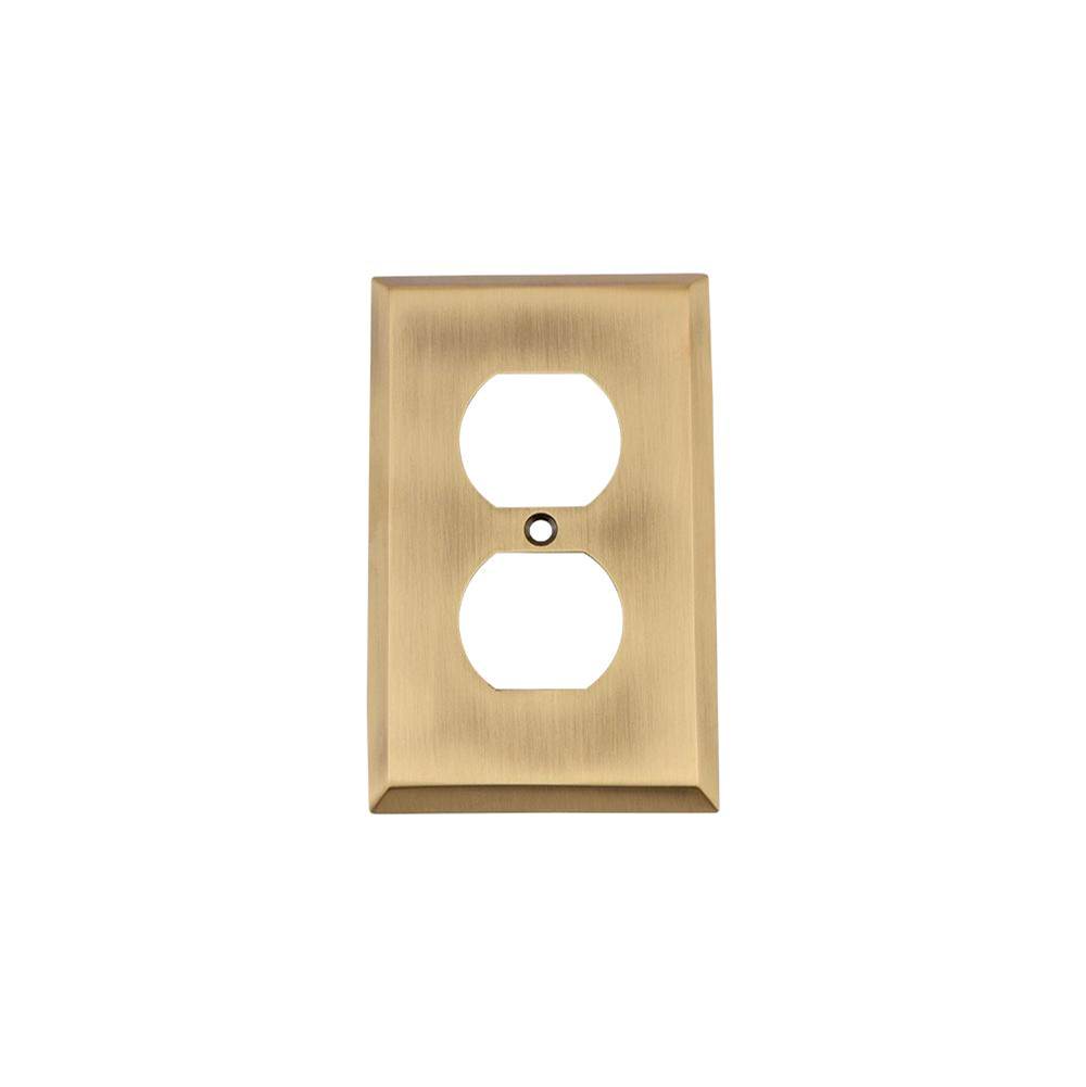 Nostalgic Warehouse Nostalgic Warehouse New York Switch Plate with Outlet in Antique Brass