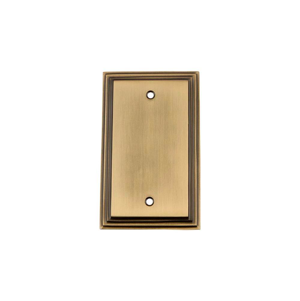 Nostalgic Warehouse Nostalgic Warehouse Deco Switch Plate with Blank Cover in Antique Brass