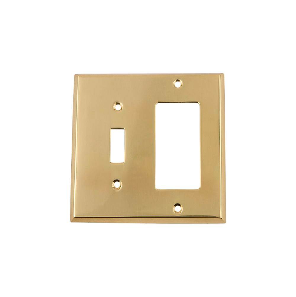 Nostalgic Warehouse Nostalgic Warehouse New York Switch Plate with Toggle and Rocker in Polished Brass