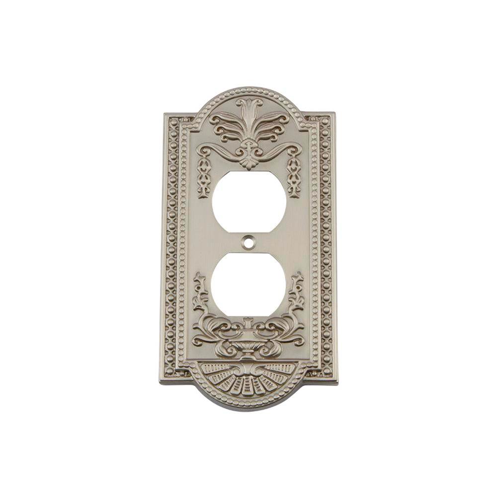 Nostalgic Warehouse Nostalgic Warehouse Meadows Switch Plate with Outlet in Satin Nickel